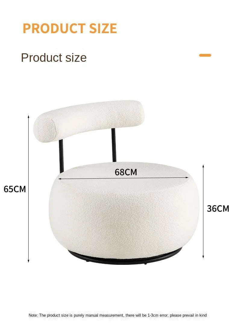 MOMO Cream Style Scandinavian Leisure Lazy Sofa Designer Chair Modern Light Luxury Balcony Living Room Guest Single Sofa Chair
