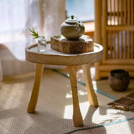 MOMO Solid Wood Vintage Low Stool Bench Decorative Objects Bottom Bracket Balcony Courtyard Flower Pots Bracket Bonsai Base