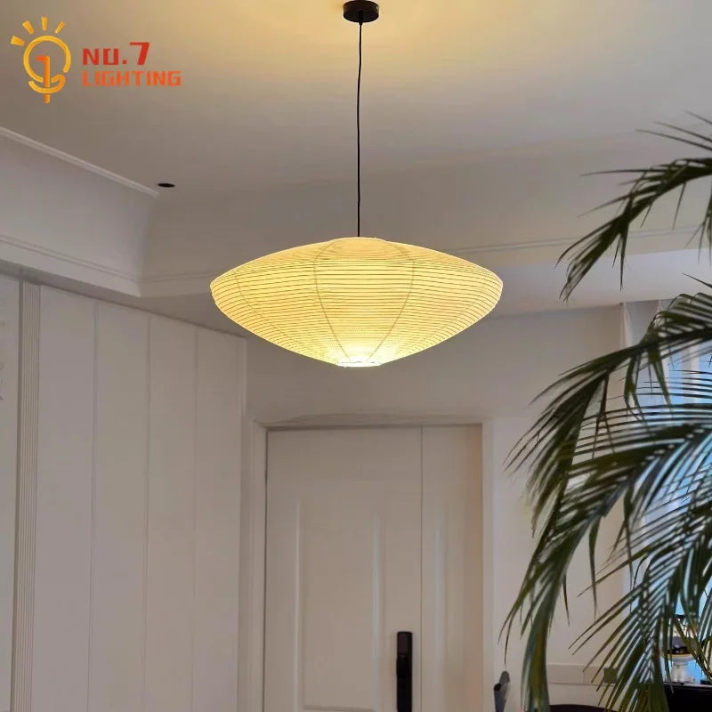 Japanese Noguchi Yong Medieval Pendant Lights LED E27 Rice Paper Hanging Lamp Living Room Bedroom Restaurant Cafe Hotel Homestay
