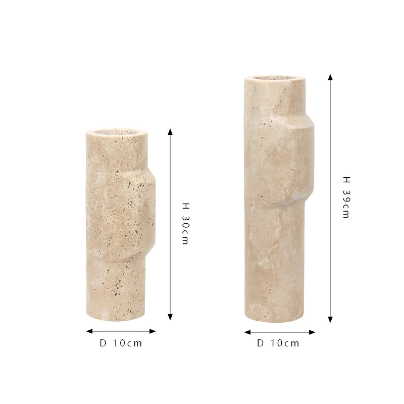 Minimalism Natural Marble Travertine Vase Home Decor Living Room Scandinavian Flower Holder Vase Table