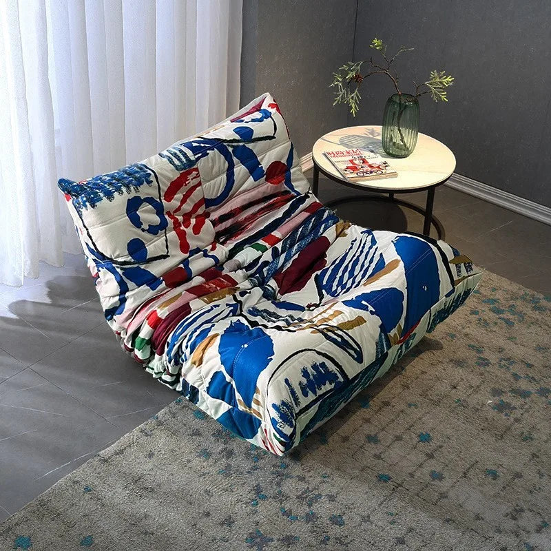 MOMO Personalized Patterned Fashion Caterpillar Sofa Living Room Designer Single Leisure Chair Tatami Balcony Width 80cm