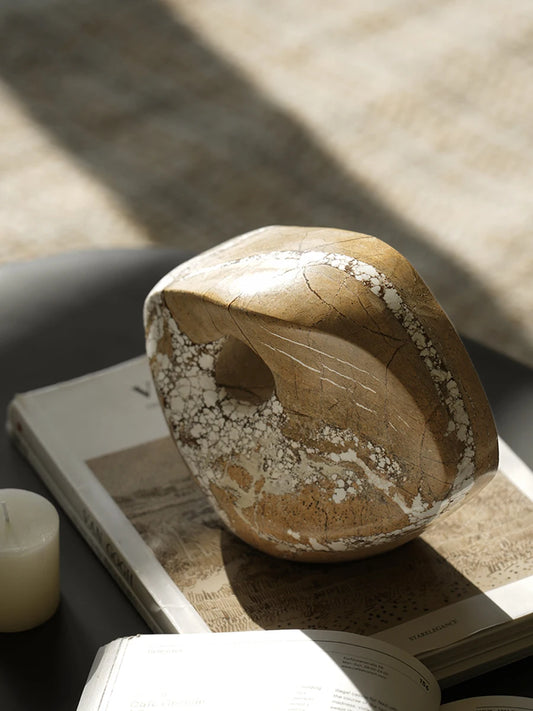 Natural Marble Ornaments for Bookshelf and Coffee Table Modern Sculpture Decoration for Living Room Bedroom Office Cabinets