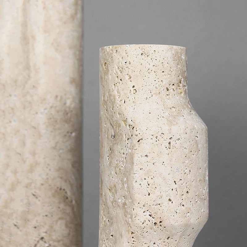 Minimalism Natural Marble Travertine Vase Home Decor Living Room Scandinavian Flower Holder Vase Table