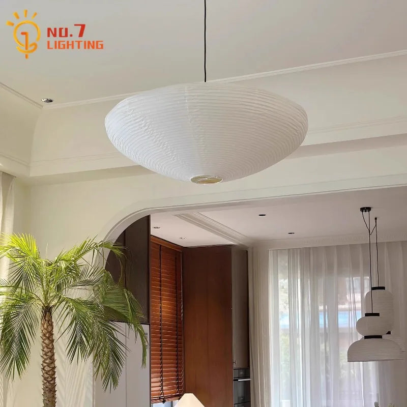 Japanese Noguchi Yong Medieval Pendant Lights LED E27 Rice Paper Hanging Lamp Living Room Bedroom Restaurant Cafe Hotel Homestay
