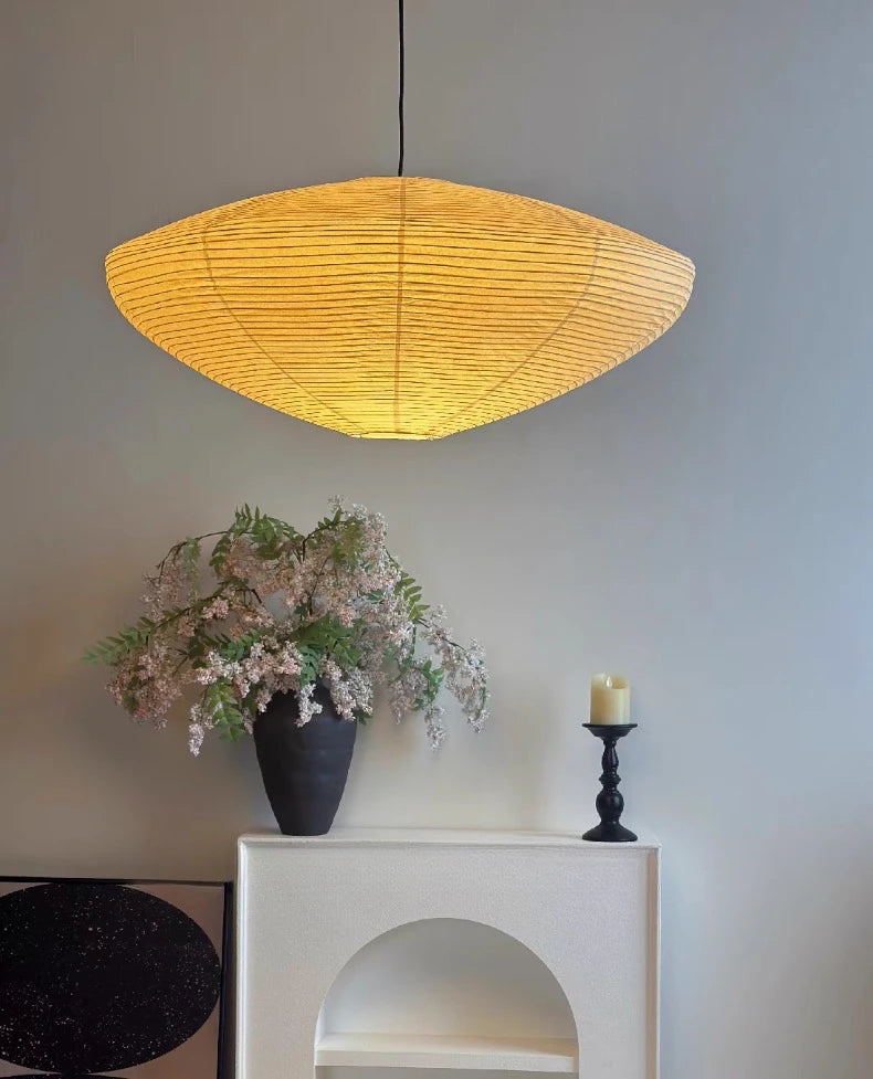 Japanese Noguchi Yong Medieval Pendant Lights LED E27 Rice Paper Hanging Lamp Living Room Bedroom Restaurant Cafe Hotel Homestay