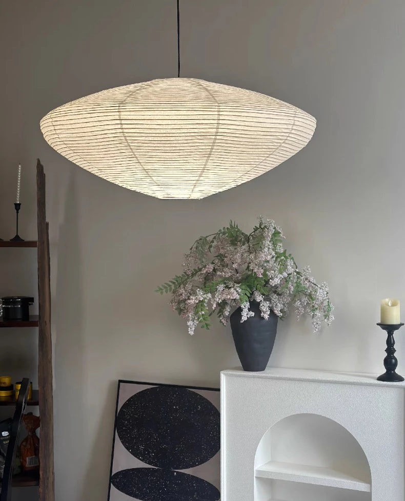 Japanese Noguchi Yong Medieval Pendant Lights LED E27 Rice Paper Hanging Lamp Living Room Bedroom Restaurant Cafe Hotel Homestay